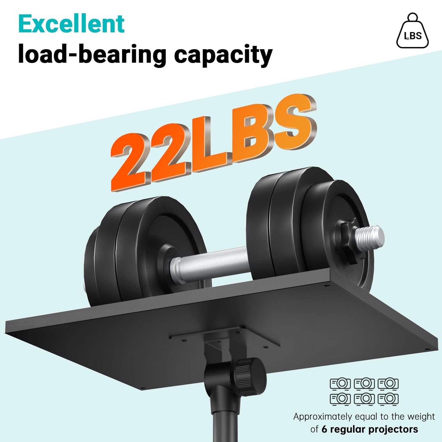 Facilife Projector Stand Tripod on Wheels, Adjustable Height 31-56 Inches, Laptop Tripod Stand Rolling, Heavy Duty Projector Tripod Metal Construction, Multifunctional for Office & Home