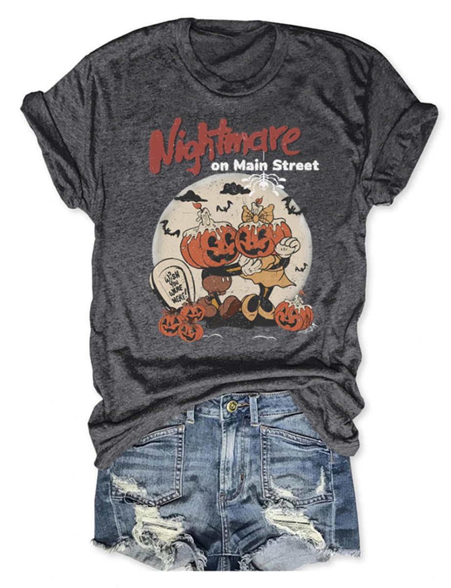 Halloweentown University T-Shirt for Women Fall Pumpkin Shirts Funny Halloween Thanksgiving Gift Tops(Dark Heather, S)