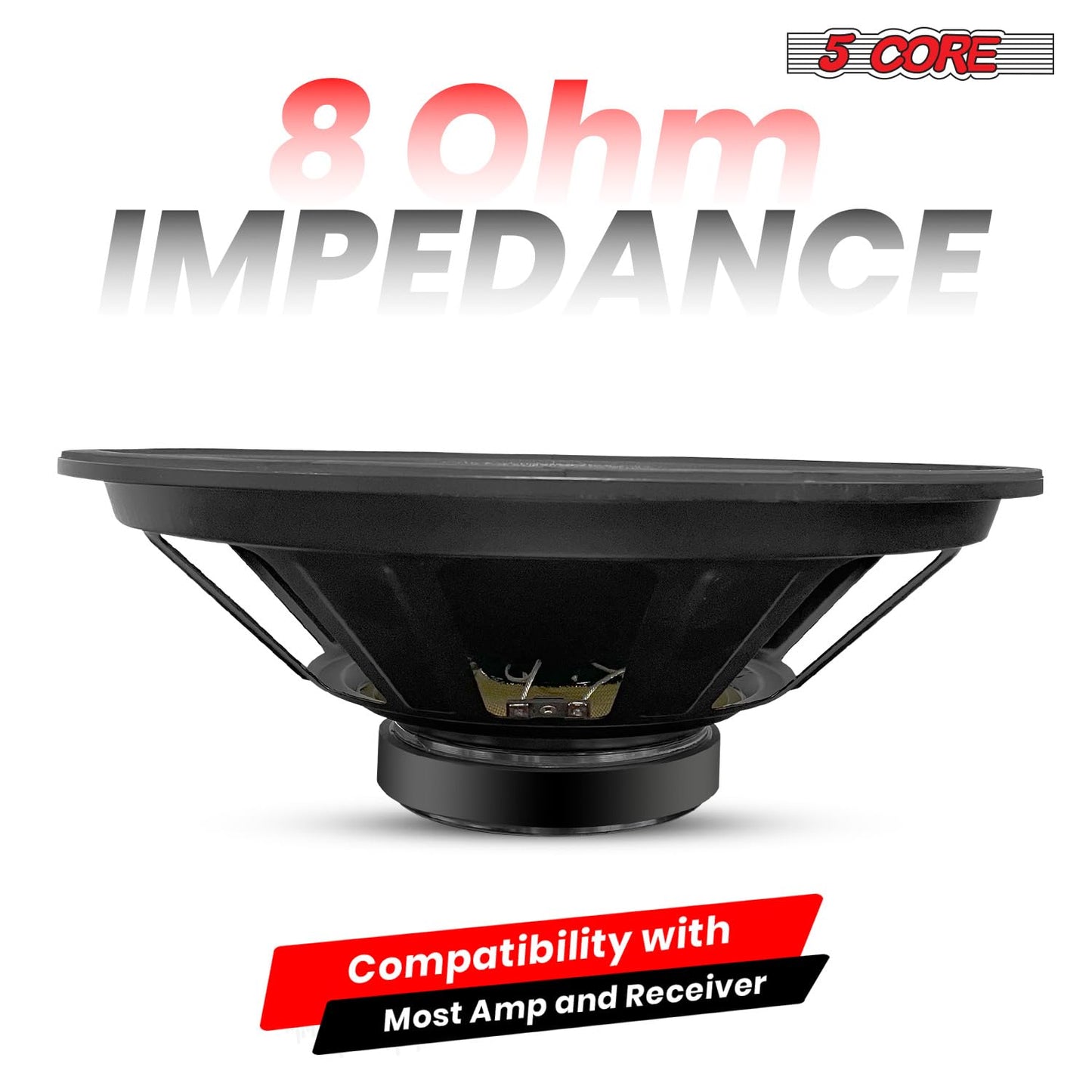 5 Core 15 Inch Subwoofer Speaker 250W Rms Full Range Pa Dj Sub Woofer Speakers 8 Ohm Deep Bass Replacement Component Subwoofers