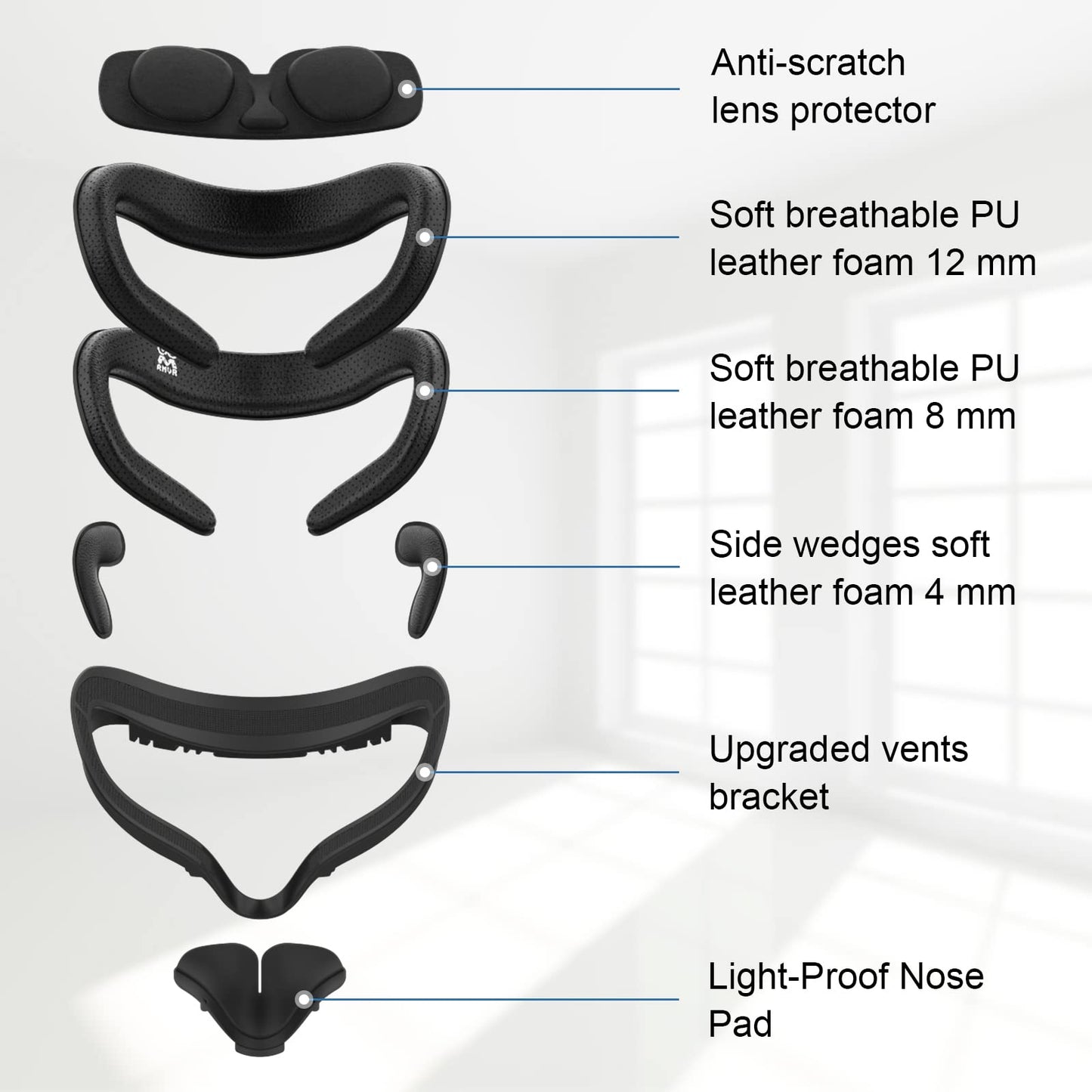 M Amvr Face Pad Compatible With Quest 2 Accessories, Face Pad Foam Replacement, With Fitness Facial Interface, Breathable Pu Fac