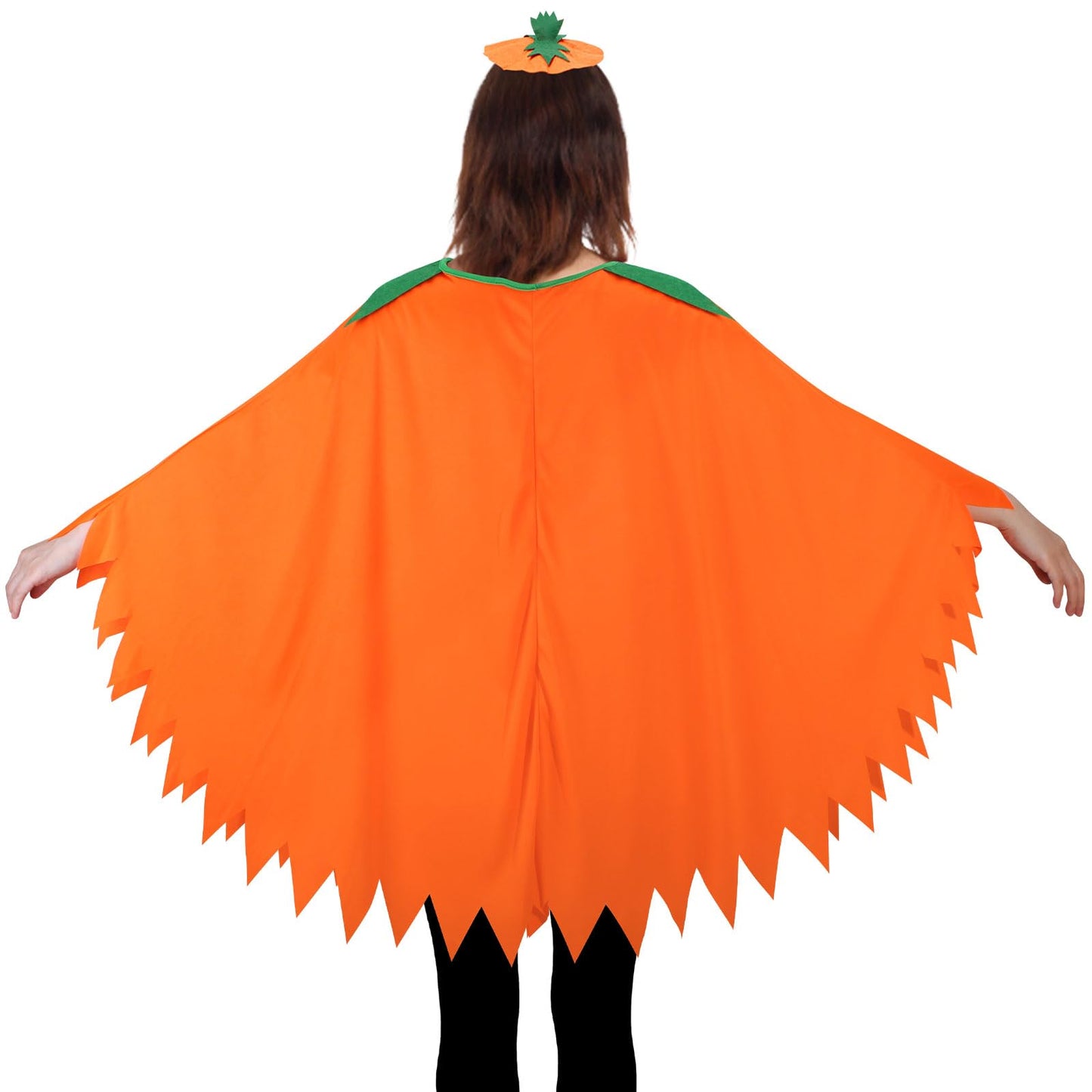 Snwquik 3 Pcs Pumpkin Costume for Adult,Glow in the Dark Pumpkin Costume Women with Headband/Bag,Pumpkins Halloween Costume Dress Up