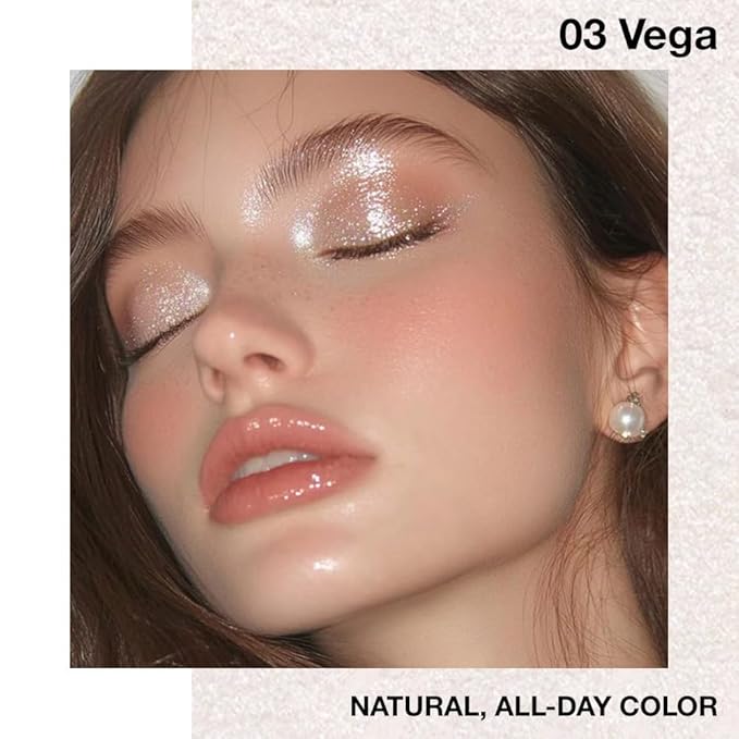 Single Cream Eyeshadow,Peach Pink Shimmer Eye shadow Pallette,Long Lasting Glitter Eyeshadow,Soft Shimmer Eye Makeup,Vegan & Cruelty-Free Mini Eye shadow for Brown Blue Green Eyes. 03#