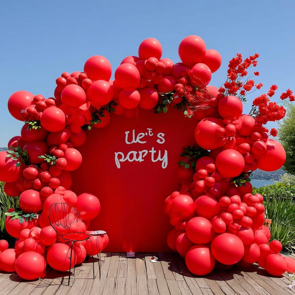 Captank Red Balloons Double Stuffed Dark Red Different Sizes Balloon Garland Arch Kit For Anniversary Wedding Proposal Bridal Shower Graduation Birthday Party Decoration