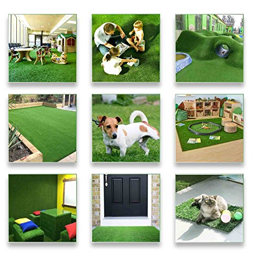 Artificial Grass Outdoor Rug 10ftx20ft 1.38" Thick Synthetic Lawn Astro Turf Carpet for Indoor Outdoor Use, Fake Grass Rug...