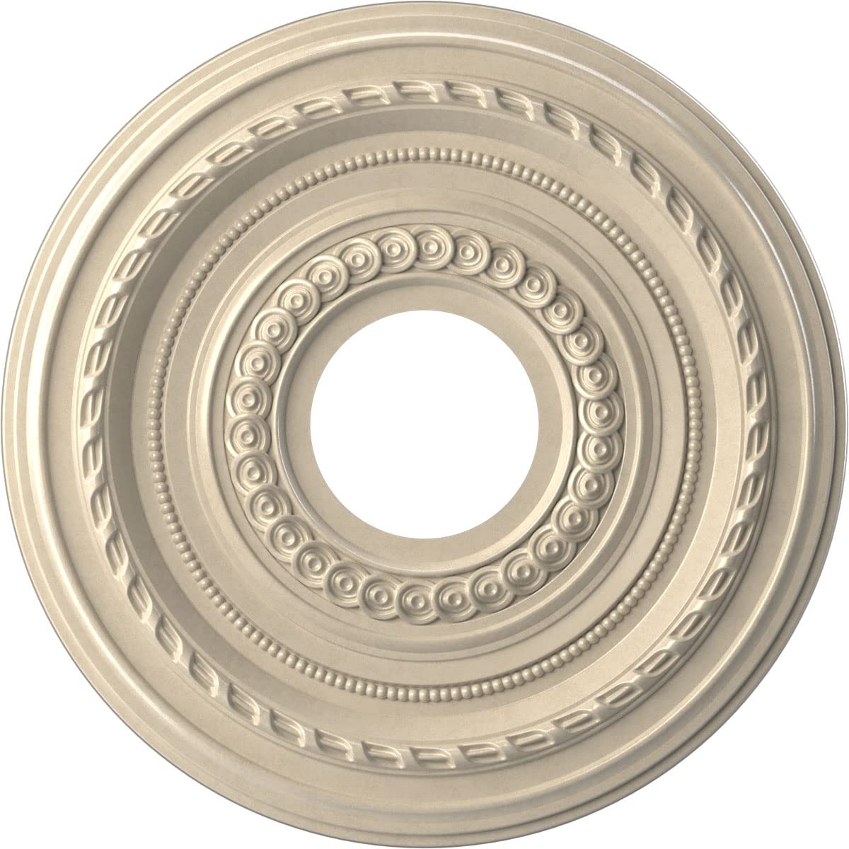 Ekena Millwork Cmp13Coepe Cole Thermoformed Pvc Ceiling Medallion (Fits Canopies Up To 4 1/4), 13Od X 3 1/2Id X 3/4P, Universal