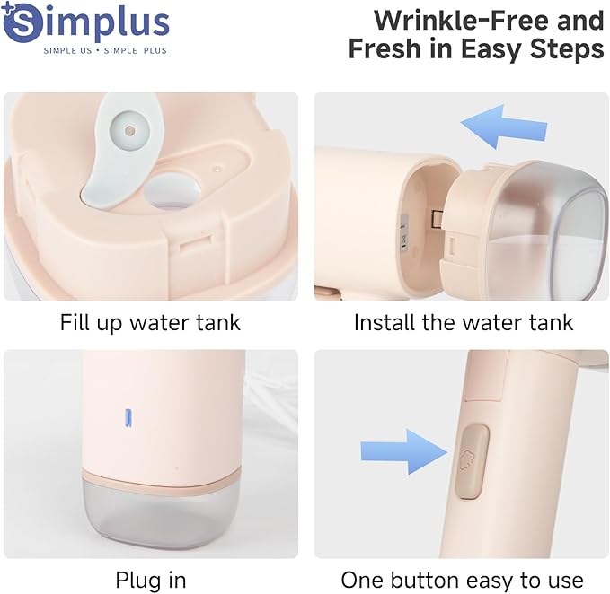 Simplus Travel Steamer for Clothes, Foldable 1200W Handheld Mini Steamer with 10-Second Fast Heat-up, 170ml Portable Water Tank for 10-Minute Garment Ironing, 1.1lbs Small Wrinkle Remover for Travel