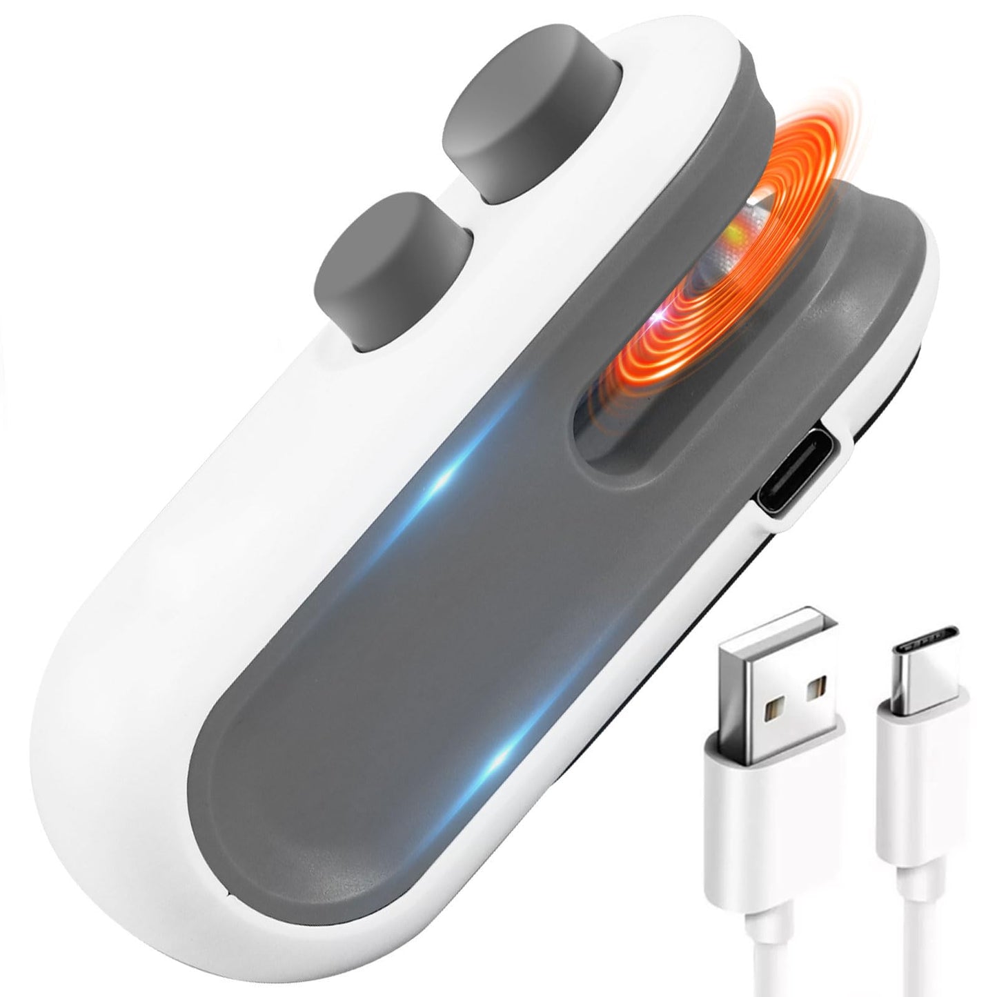 2in1 Rechargeable Chip Bag Sealer with Cutter, Portable USB C Heat Sealer Resealer Machine for Chip, Plastic Bags Heat Seal Tool for Snacks (White)