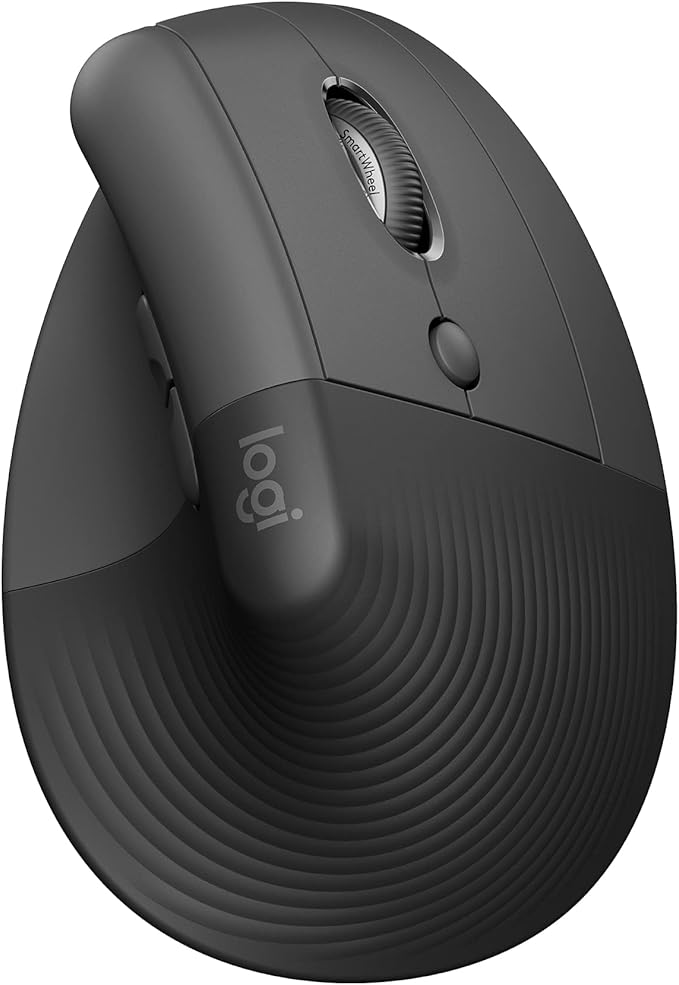 Logitech Lift Vertical Ergonomic Mouse, Wireless Bluetooth or USB Receiver, Quiet Clicks, 4 Buttons, Right Hand Wireless M...
