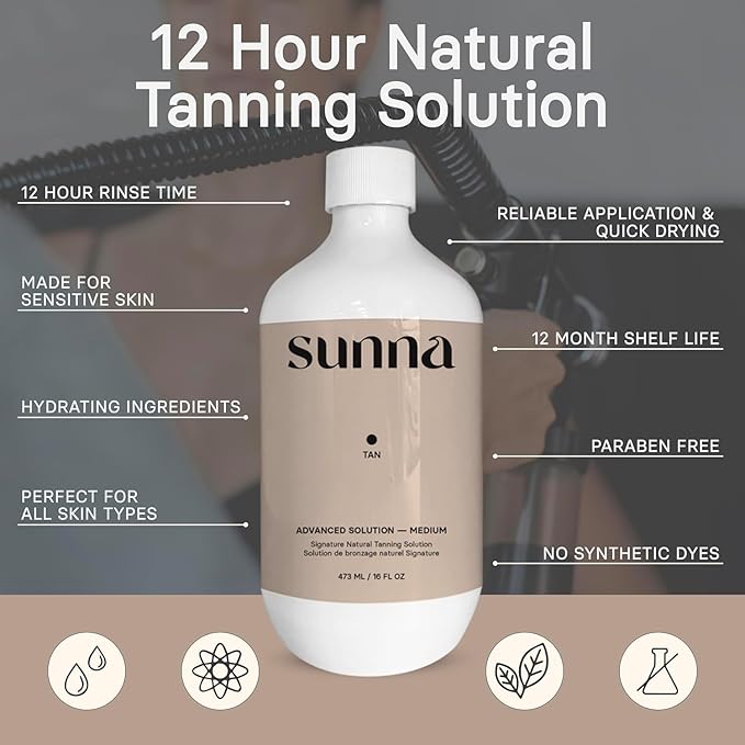Spray Tan Pro Package by SunnaTan - HVLP Spray Tan Gun, 3X Tanning Solutions, Barrier Cream, Body Lotion, Blending Brush, Powder Spray, Foot Stickies & Training Course