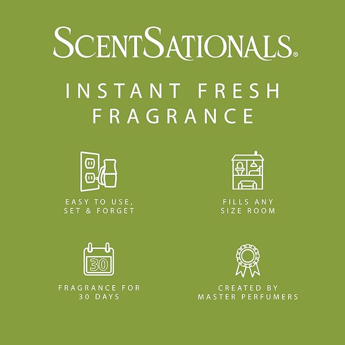 Scentsationals Fragrance Oil Plug In Air Freshener Refills 3-Pack - Lemon Lime Fizz - Works with Scentsationals Wall Plugs, Long-Lasting Home Fragrance, 0.8 fl oz Each, Packaging May Vary