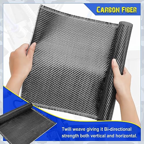 Tatuo 5 Rolls 6.5ft x 12" Carbon Fiber Fabric Roll Pure Fabric Carbon Fiber Sheet - 2x2 Twill Weave-3k/220g for Cars for S...