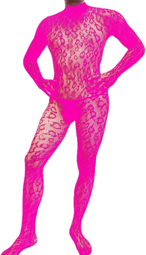 EHSUYAB Rave Outfits For Men, Festival Party Clubwear, Leopard One Piece Full Lace Jumpsuit, Sexy Lingerie Costume Bodysuit