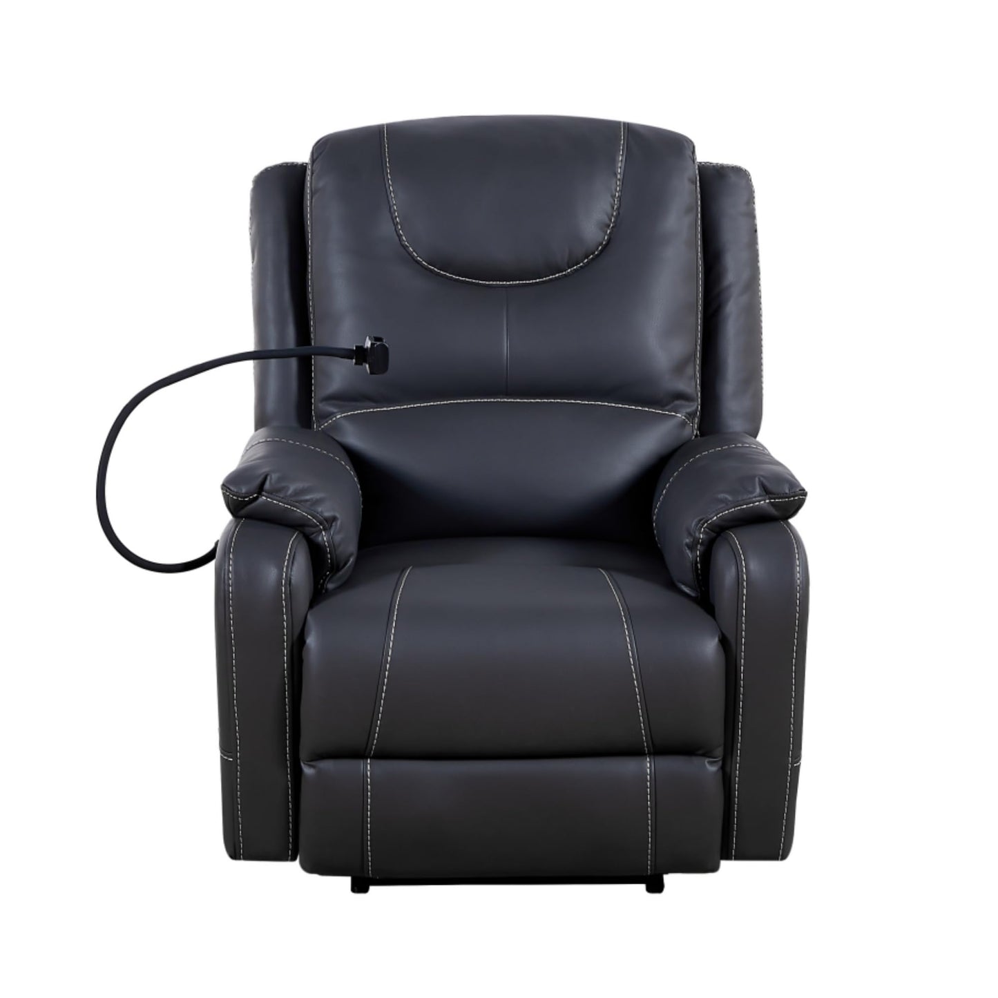 KEIKI Zero Gravity Power Recliner, Electric Recliner with Heat, Massage, Side Pockets, USB Charge Ports, OKIN Motor, Phone Holder for Living Room, Black