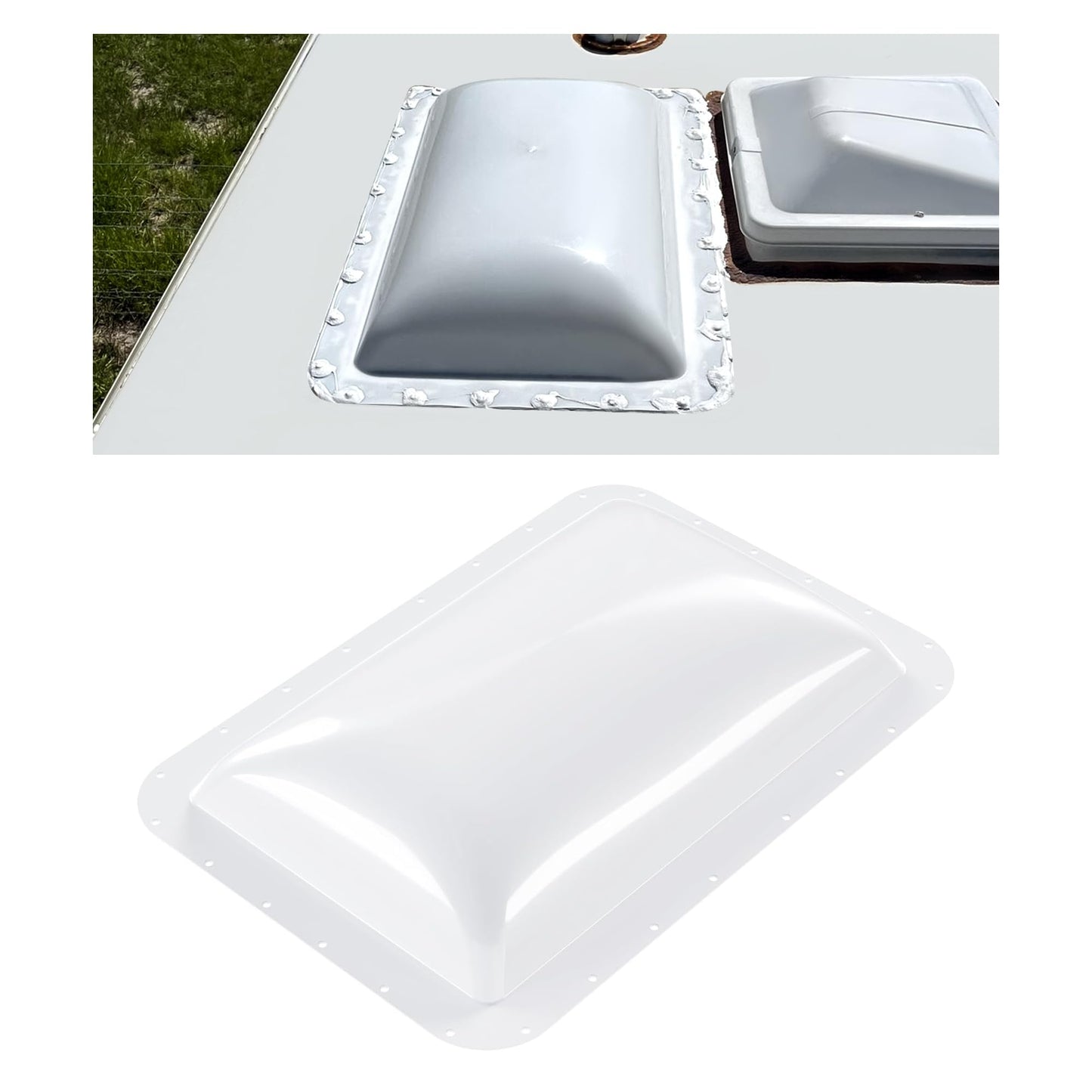 HECASA RV Skylight Replacement, 18" x 26" Camper RV Skylight Cover Fit 14" x 22" Shower Roof Openings for Camper Food Truck Motorhome Travel Trailer White