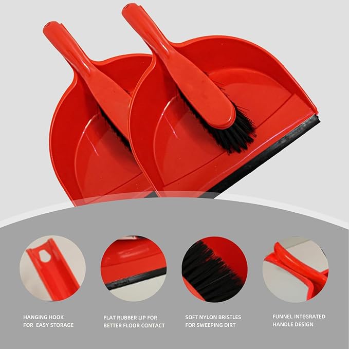 Dustpan and Brush Sets, 2 Sets Plastic Mini Dustpan and Brush, Cleaning and Combo, Tiny Cleaning Broom