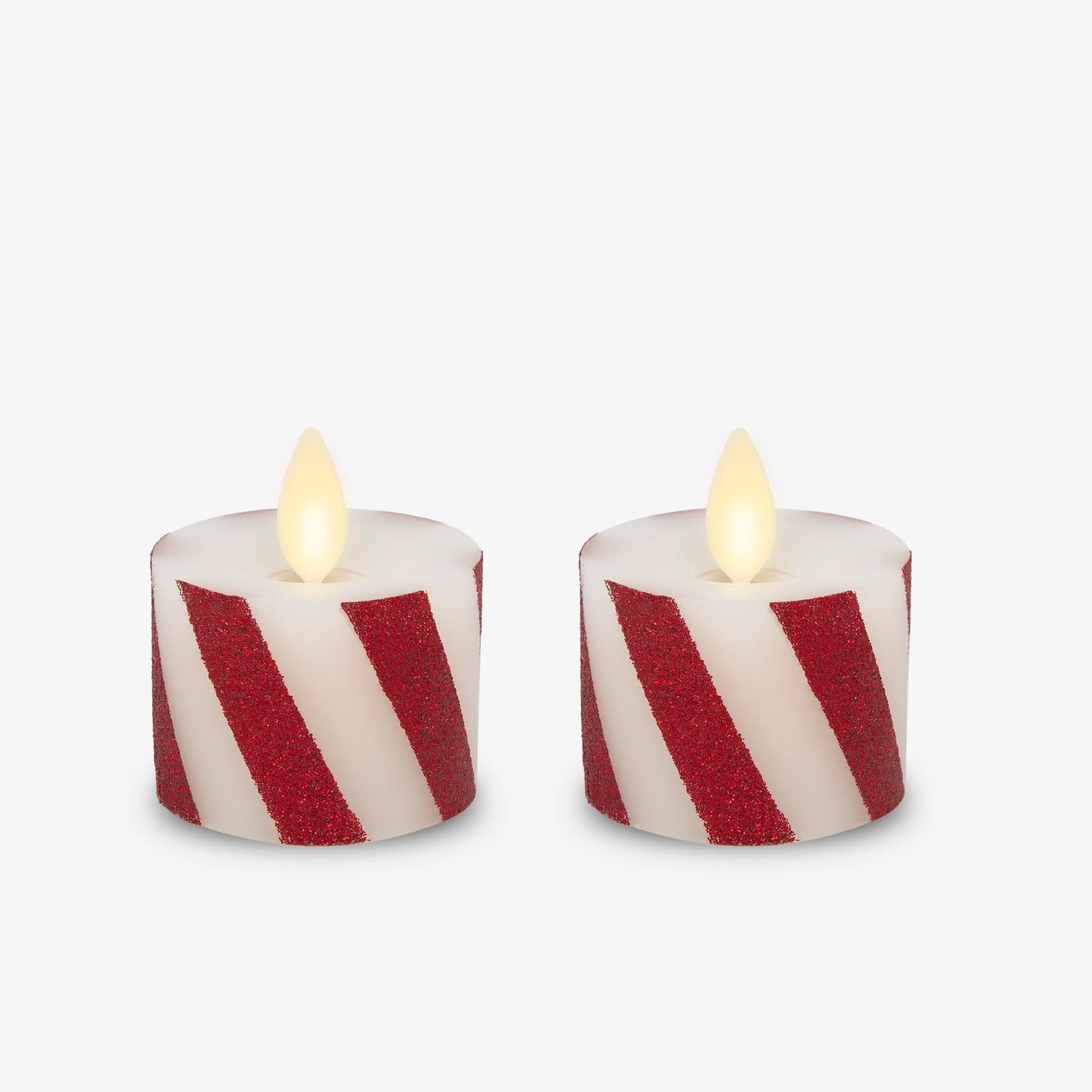 Luminara 2-Pack Moving Flame LED Flameless Tealight (1.4 x 2) Battery Operated Plastic LED Flameless Tea Light Smooth (Candy Can