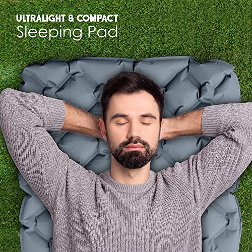 Viking Trek Ultralight Sleeping Pad for Camping - Lightweight Sleeping Mat for Backpacking - Inflatable, & Compact Air Mat...