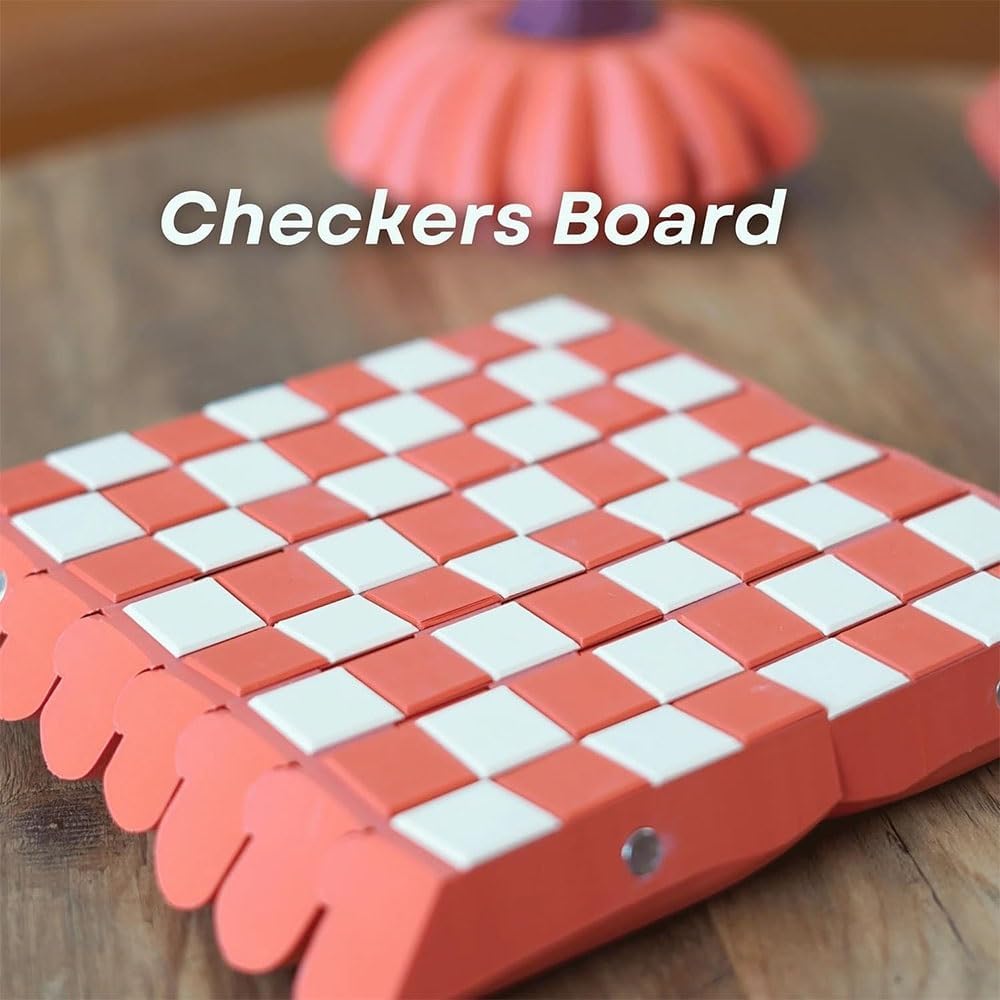 Pumpkin Board Game Set,Magnetic Pumpkin Chess Expansion Pack Gourd Games,3D Printing Portable Checkers with Checkers Board,Dice Tower,Card Storage,Dice Storage,and Boards,Christmas Decor Gift(#1)