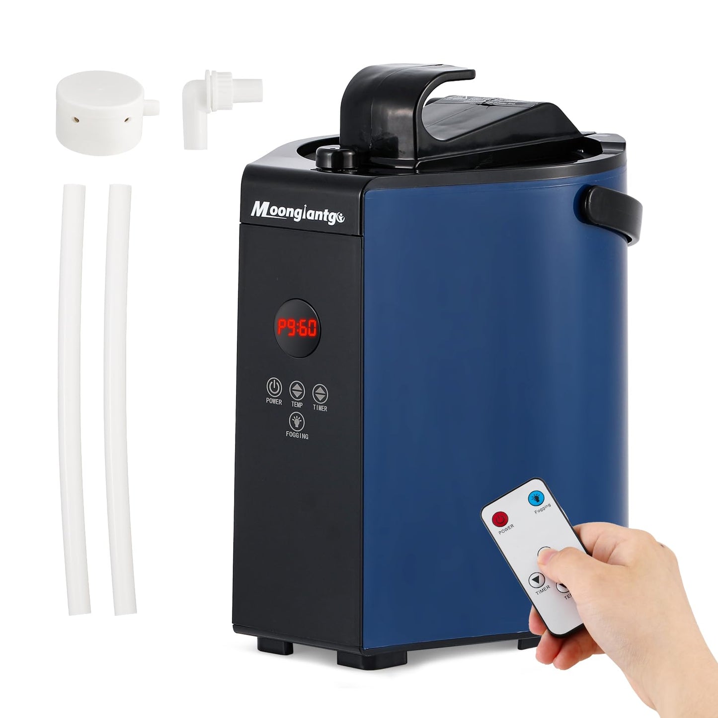 Moongiantgo Portable Sauna Steamer, 3L Locking Steamer Machine with Remote Control, 1300W Stainless Steel Pot for Home Spa Fumigation Mini Steam Generator, 6 Timer, 9 Temperature Levels, 110V
