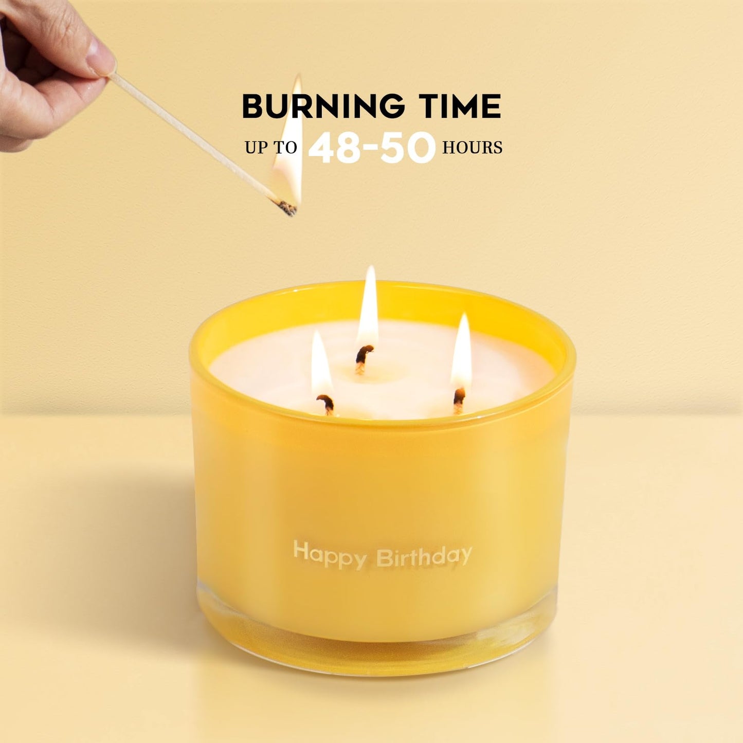 KONNI 3 Wick Vanilla Scented Candles, Home Soy Candles, 12.35oz Luxury Relaxing Aromatherapy Candle for Women Men, 50 Hours Long Lasting Clean Burning Jar Candle, Romantic Birthday Gift for Lover