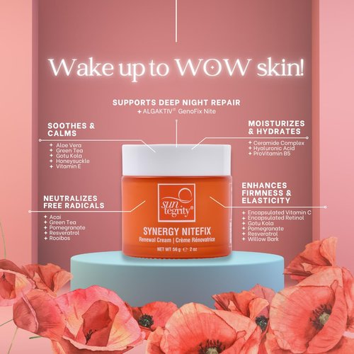 Suntegrity Synergy NiteFix - Renewal Cream, 2oz - use at night and wake up with Wow! skin.