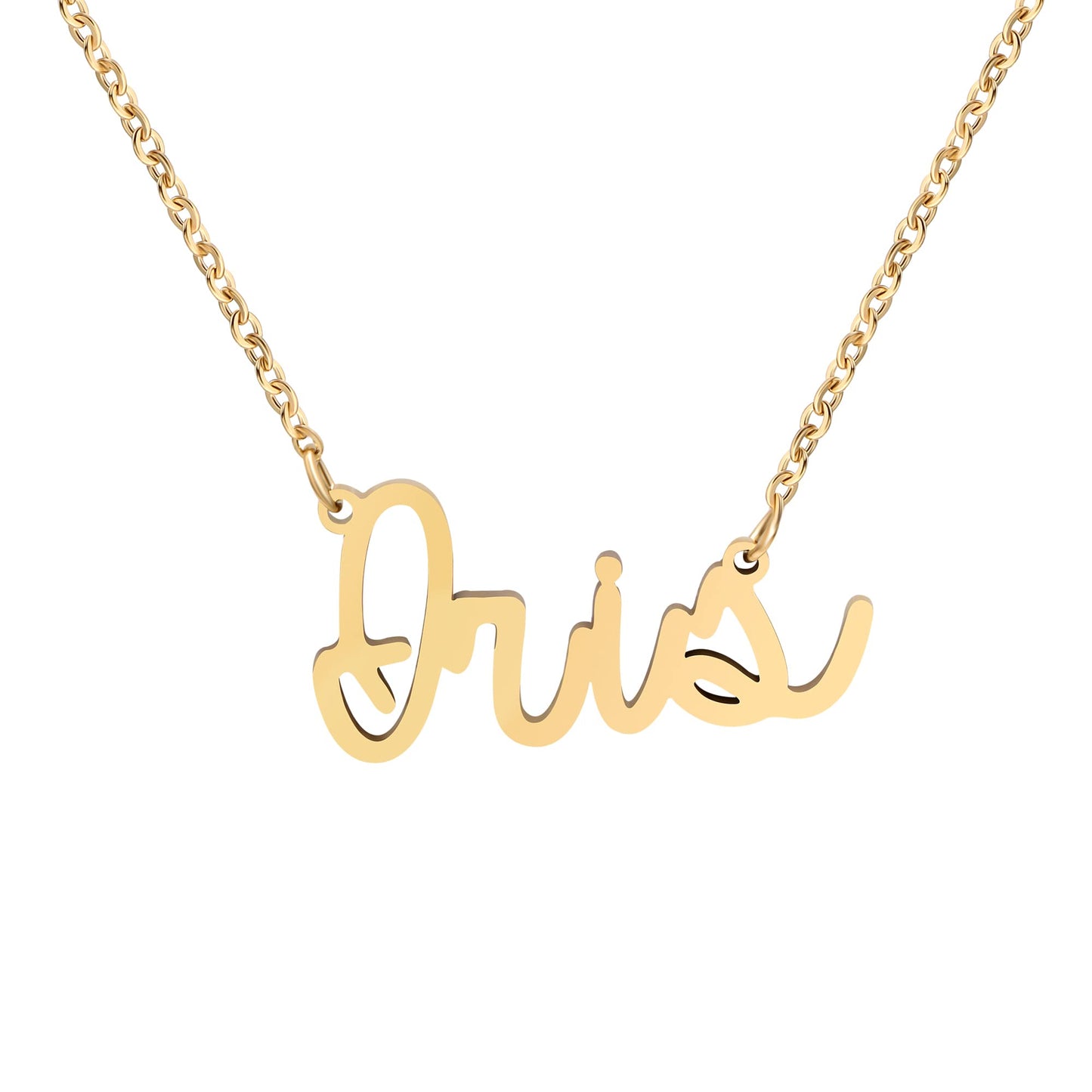 Yiyang Mothers Day Christmas Birthday Gifts for Women Mom Sister Personalized Name Necklace Stainless Steel Pendant Iris