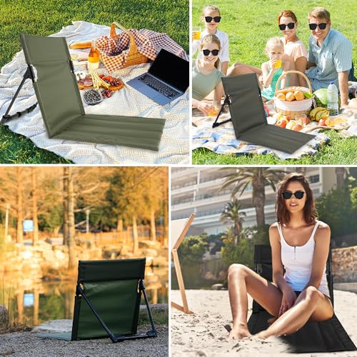 JQlabeit Ultra-Light Folding Camping Chair with Backrest,Outdoors Relaxing Floor Seat for SwimmingPool Beach Lawn Picnic R...