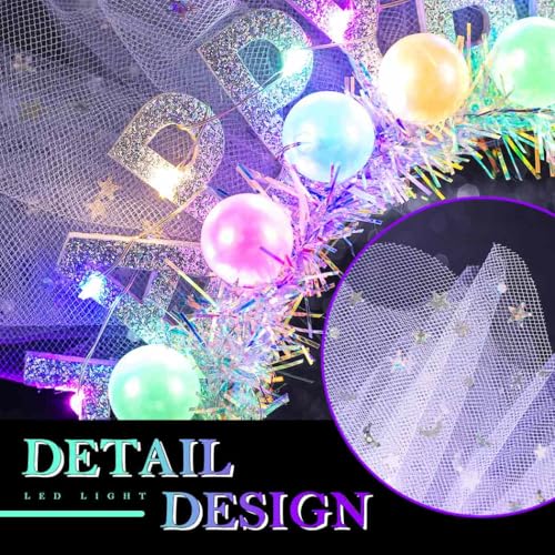 GENBREE Light Up Birthday Crown Headband Glowing Rave Party Hair Accessories for Women