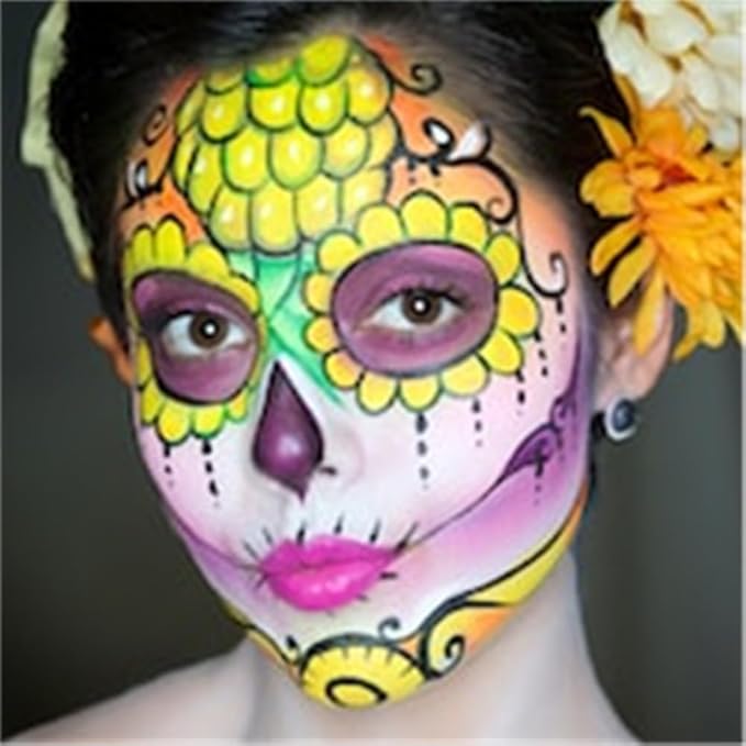 Go Ho Yellow Face Body Paint(2.1 oz),Yellow Makeup Water Based Face Paint and Body Paint for Airbrush Makeup, Special FX, Cosplay, and Halloween Make up