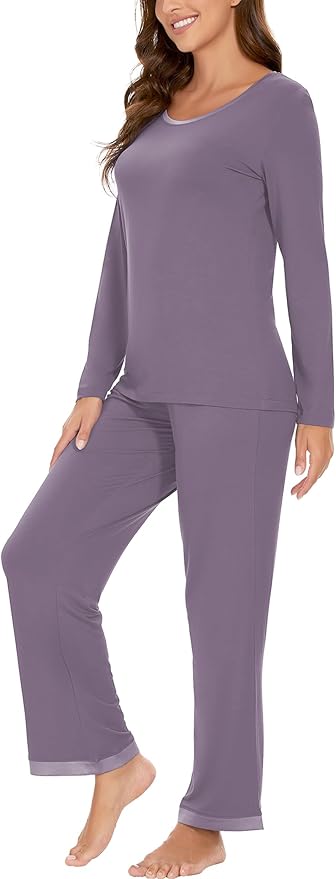 GYS Viscose from Bamboo Women's Pajama Sets Super Soft Long Sleeve Sleepwear Comfy Winter Pjs Sets S-4X