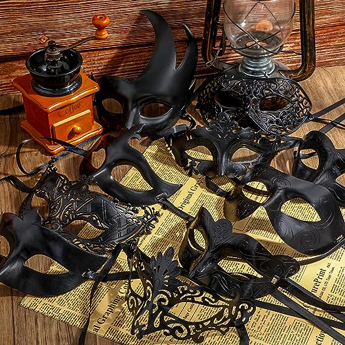Jenaai 50 Pcs Couple Masquerade Mask Venetian Mardi Gras Halloween Carnival Mask for Women and Men Costume Ball Party