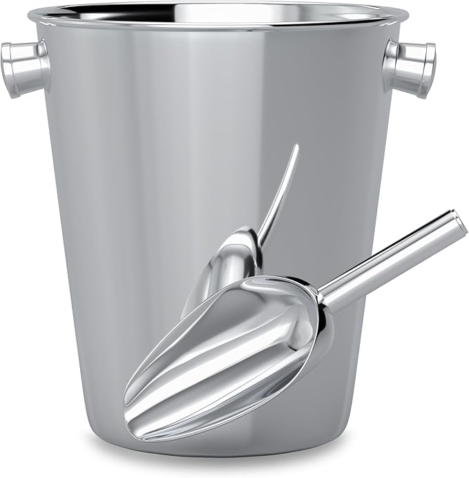 Olmaanseta Champagne Bucket With Ice Scoop,Stainless Steel Wine Bucket For Bar,large Ice Buckets For Parties, Wine Chiller...