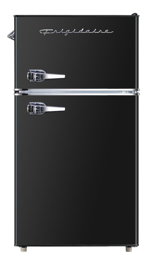 Frigidaire Retro Mini Fridge with Freezer & Side Bottle Opener-Small 2 Door Refrigerator for Office Bar or College Dorm Room-3.2 Cu Ft – 19"" D x 20.5" W x 33.5" H (Onyx)