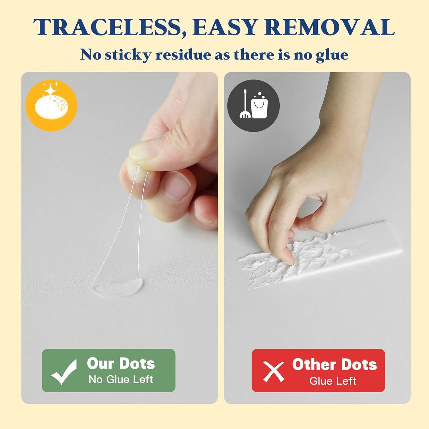 Clear Sticky Dots, Heavy Duty Removable Strong Mounting Adhesive Strips for Walls, Double Sided Tape for Hanging Pictures, Balloons 168pcs