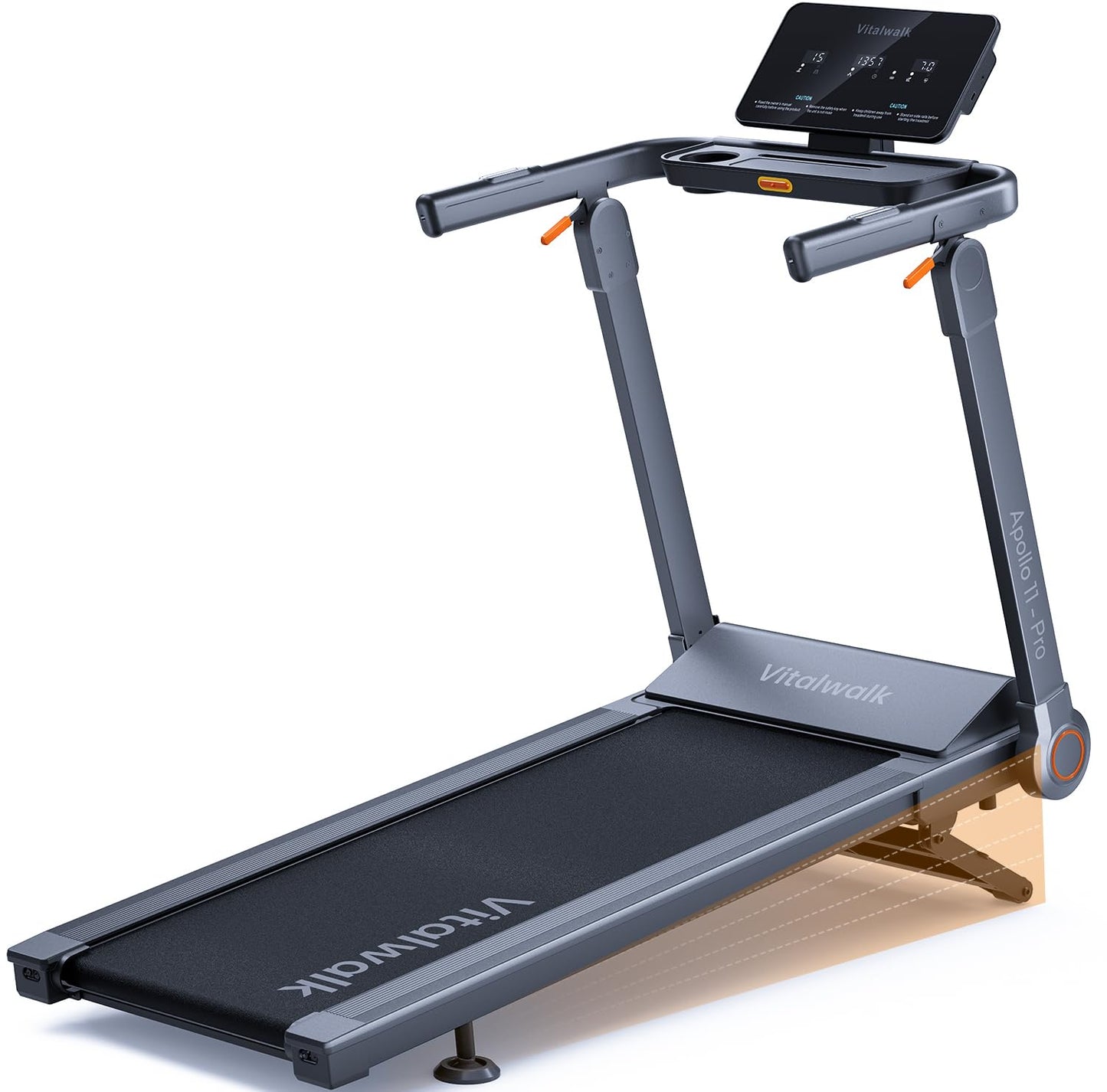 Vitalwalk Foldable Treadmill with Auto Incline, 48"x18" Wide Running Belt, 10MPH, 3.5HP Brushless, Walking Pad Treadmill for Home, Auto Folding, No Installation, 350LBS Capacity, APP, 20% Auto Incline