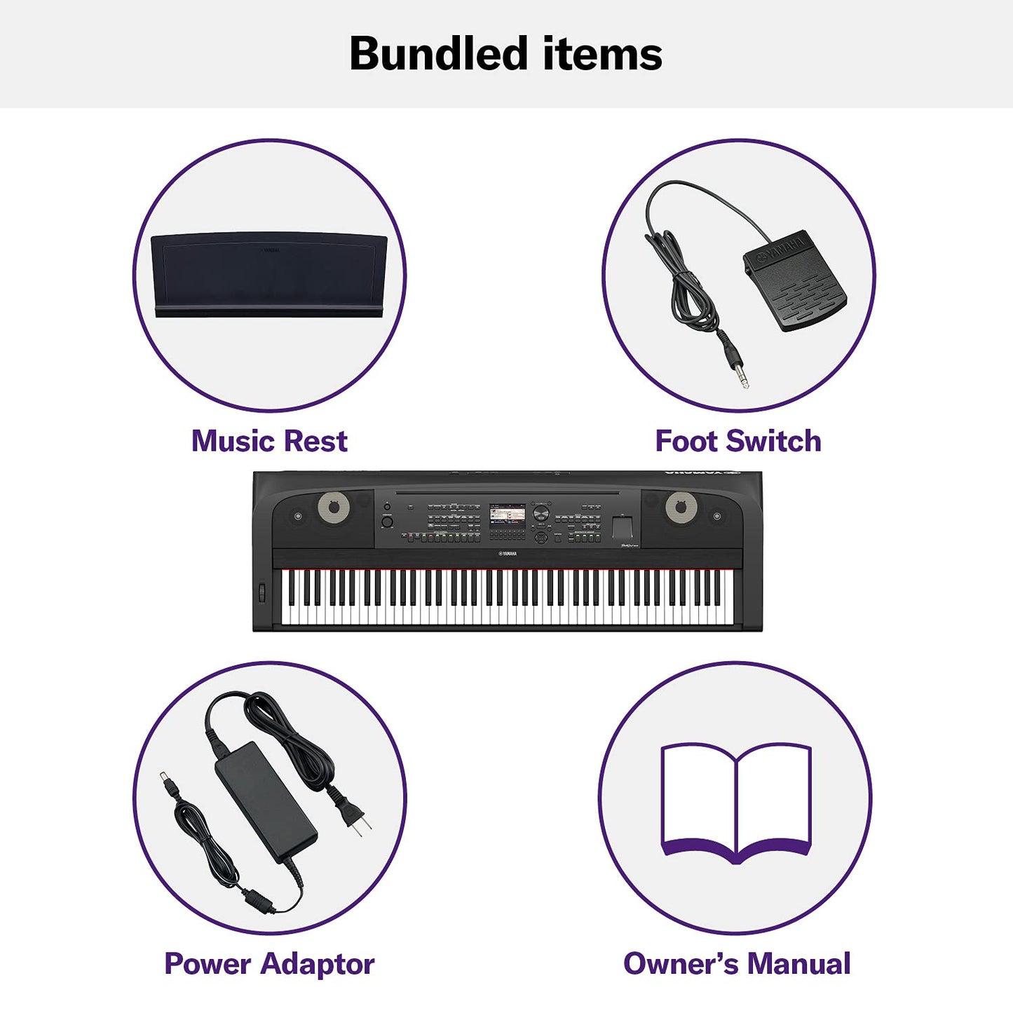 Yamaha DGX-670B, 88-Key Weighted Digital Piano with Sustain Foot Switch and Music Rest, Black - Furniture Stand Sold Separately