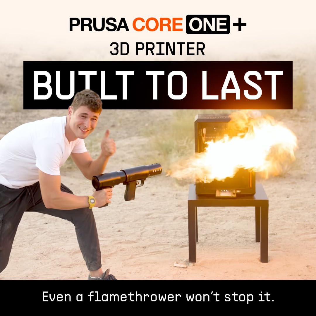 Original Prusa CORE One+ Full DYI 3D Printer Kit - for Home & Business - Professional & Beginner Friendly - Free HF Nozzle & Filament - Fast & Fully Enclosed - Large Print Area 9.8x8.6x10.6in