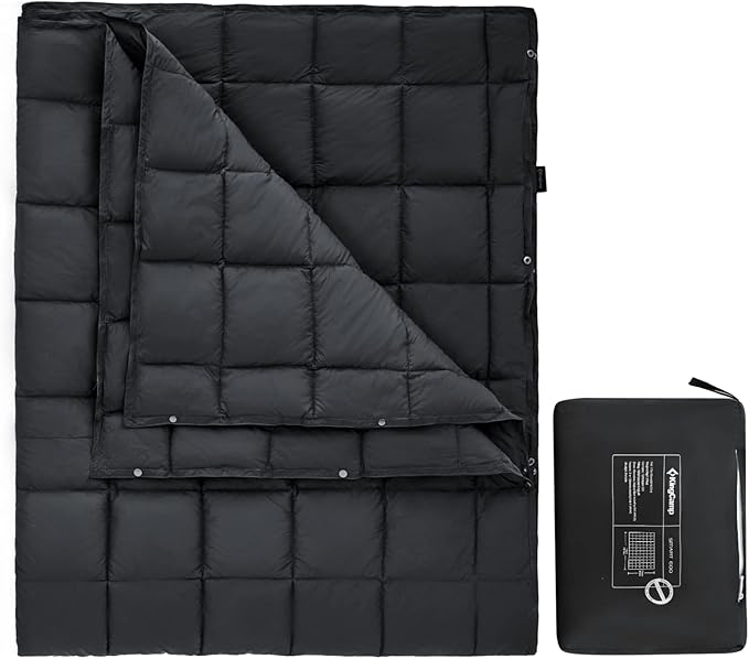 KingCamp Puffy Blankets for Cold Weather Camping, Warm Down Alternative Outdoors Indoors Quilt, Lightweight Compact Packab...