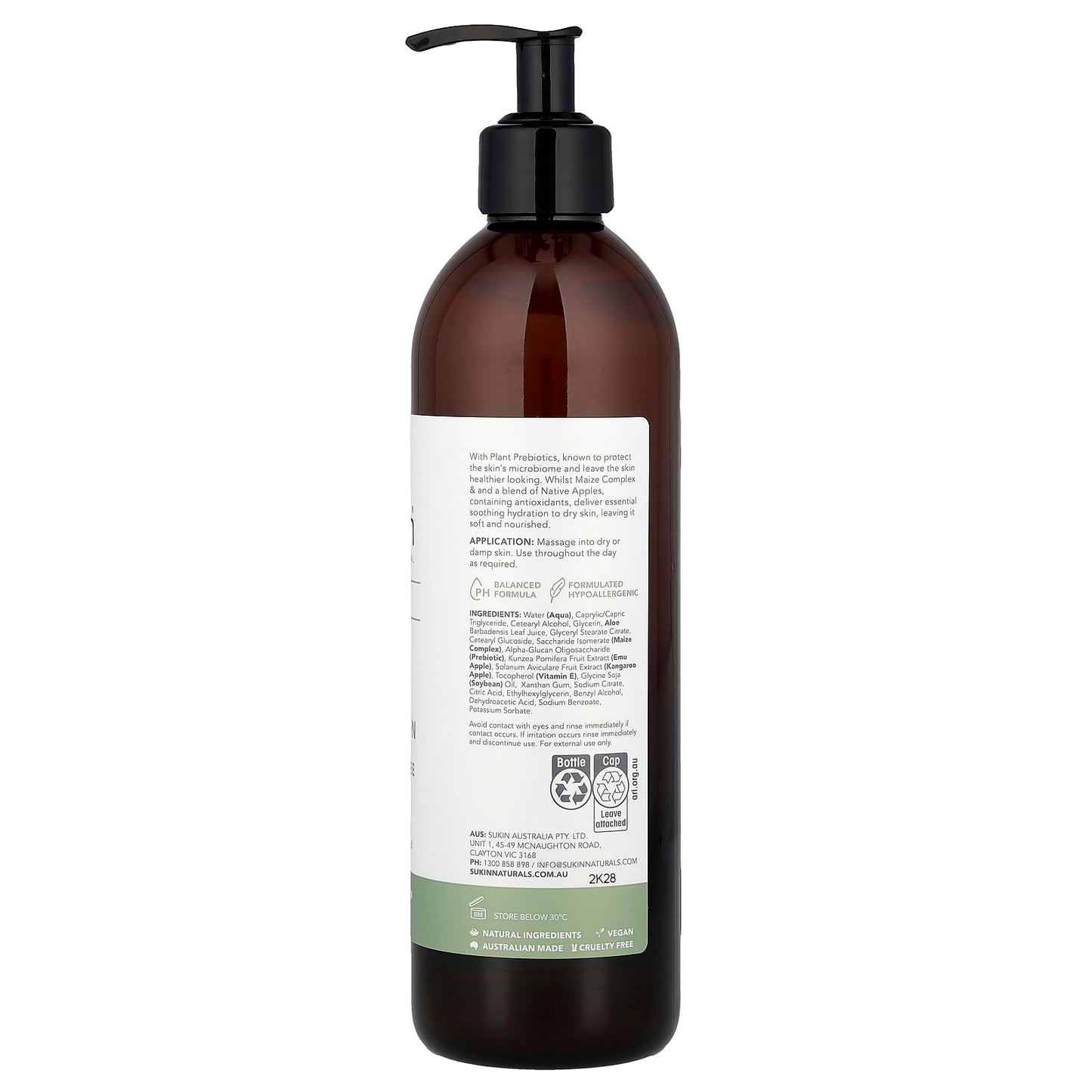 Sukin Skin Relief, Body Lotion, Sensitive, Distressed Skin, Fragrance Free, 16.91 fl oz (500 ml)