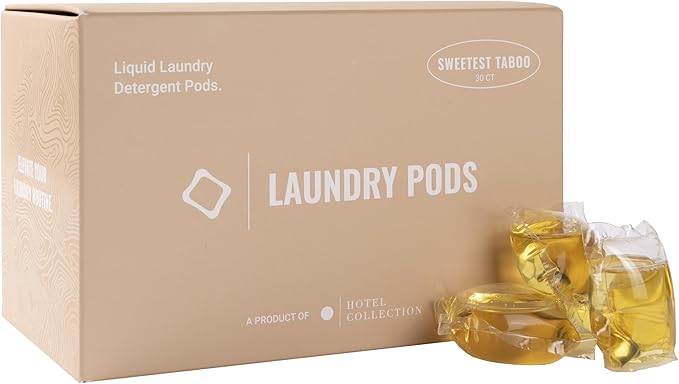 Hotel Collection Laundry Pods – Sweetest Taboo Scent, 30 Count – White Woods, Pomegranate, and Peony – Luxury Laundry Detergent Pods