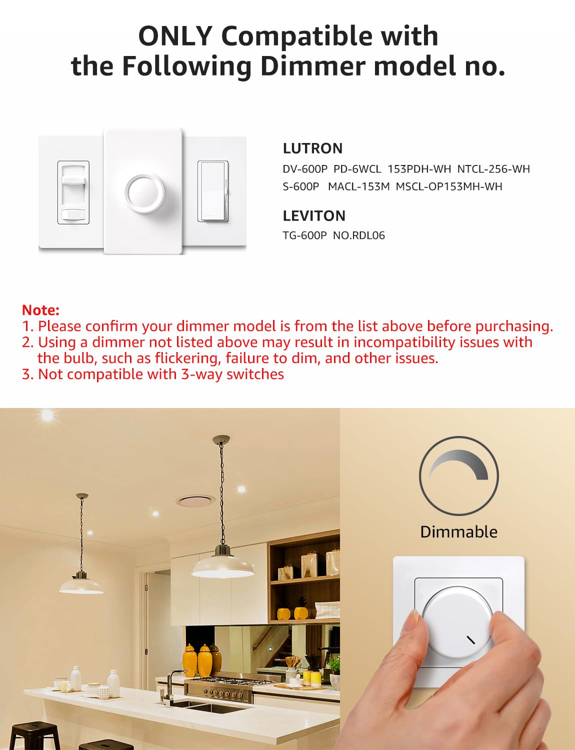 Lepro Dimmable LED Light Bulbs 100 Watt Equivalent, 14W 1500LM Soft Warm White 2700K, A19 E26 Standard Medium Base, UL FCC Listed, 15000 Hour Lifetime, 6 Packs