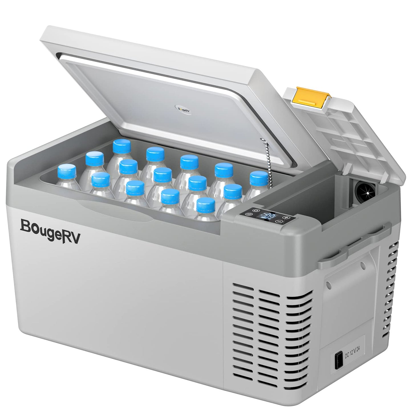 BougeRV 12 Volt Refrigerator, CRPRO 21 Quart 12V Car Fridge, Portable Freezer (-8℉~50℉), Compressor Cooler with 12V/24 DC, 110-240 AC for Outdoor Camping Overlanding Truck RV SUV Van (White)