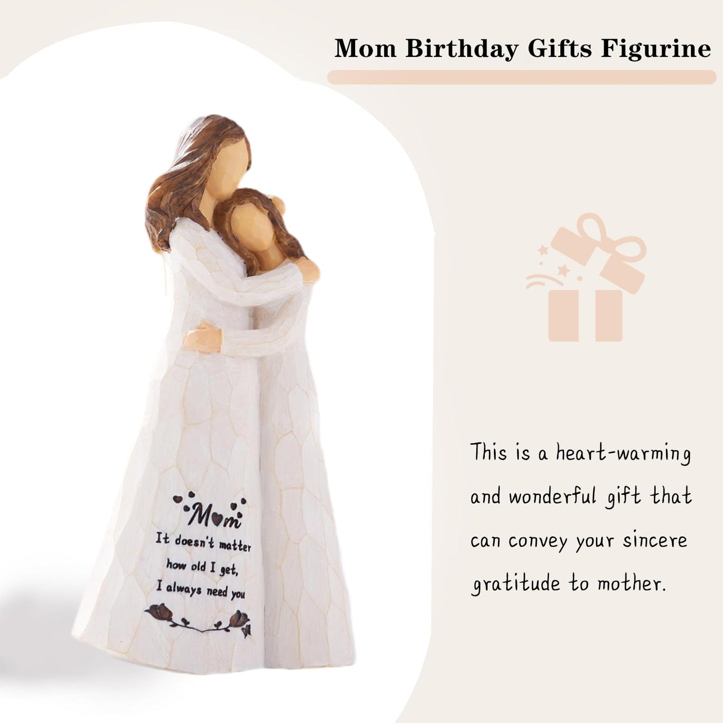 Mom Birthday Gifts,Mom Gifts from Daughters,5.5'' Mother and Daughter Figurine,Meaningful Gift for Mama on Birthday and Mother's Day (Mom Gifts)