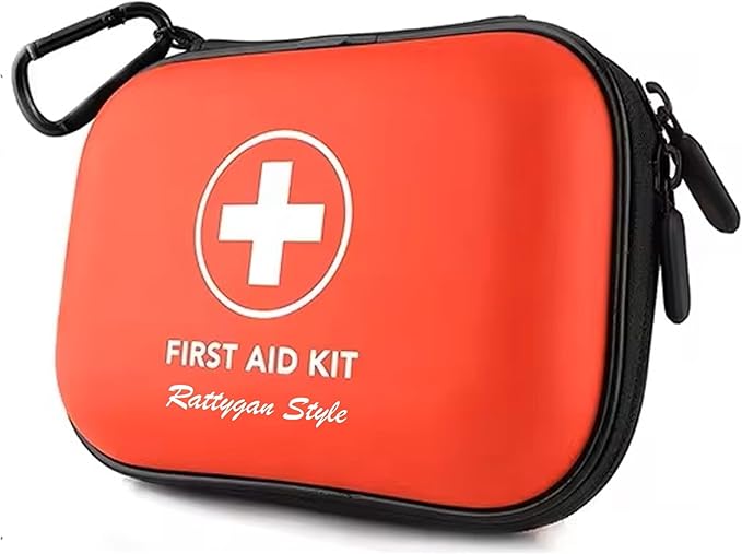 Rattygan Style All-in-One Compact First Aid Kit with Waterproof Hard Shell Case - Great for Home, Dorm, Office, Travel, Ca...