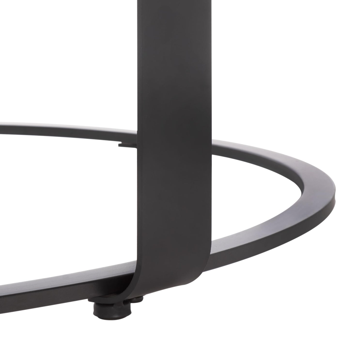 SAFAVIEH Couture Collection - Tyrese Black Metal Coffee Table, Round Clear Glass Top, Modern Minimalist Accent Table (SFV3005A)