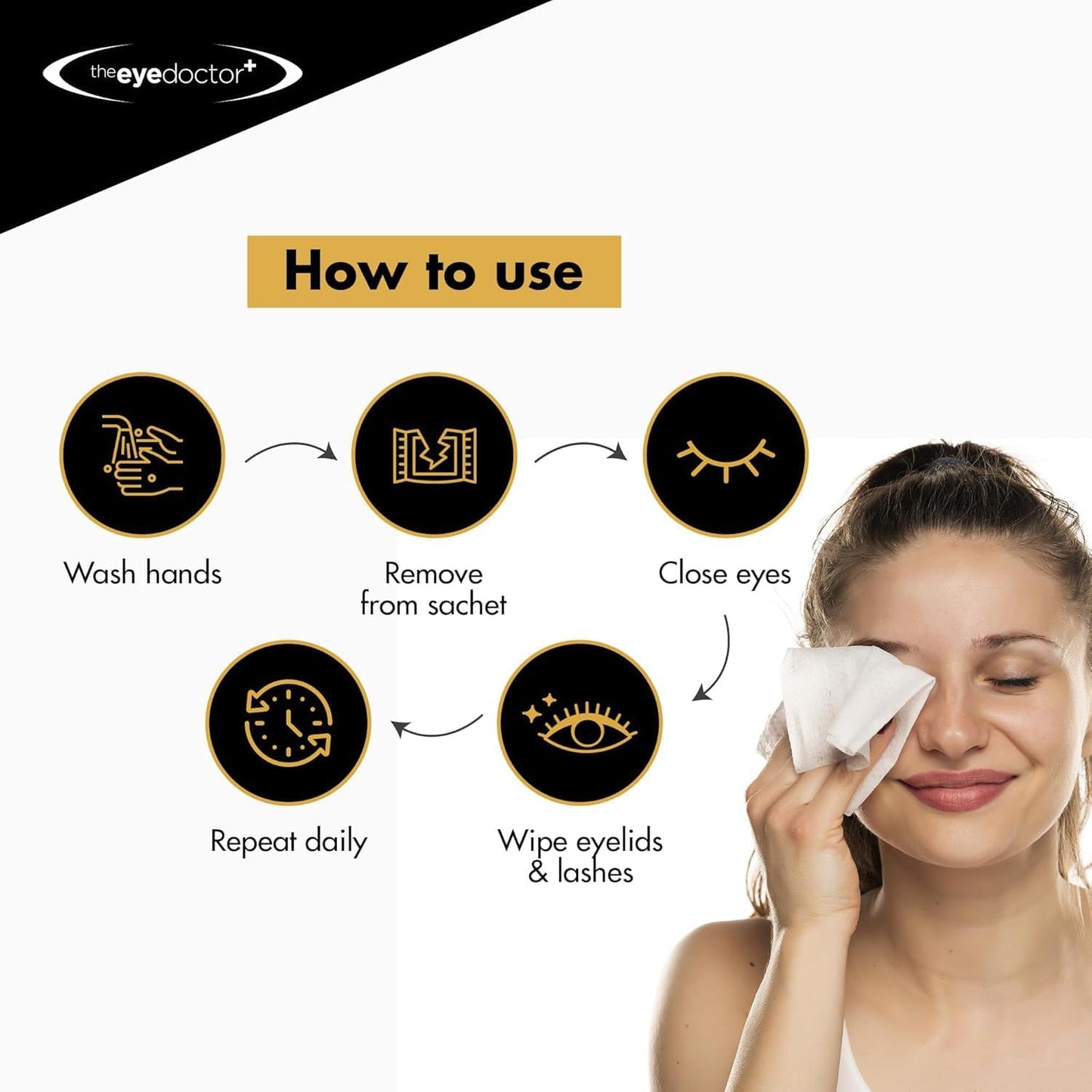 The Eye Doctor Biodegradable Eyelid Wipes - 20 x Single Use Eye Cleaning Wipes for Daily Lid Care - Individual Preservative Free Sensitive Eye Cleaner - Soothes Cleans and Refreshes