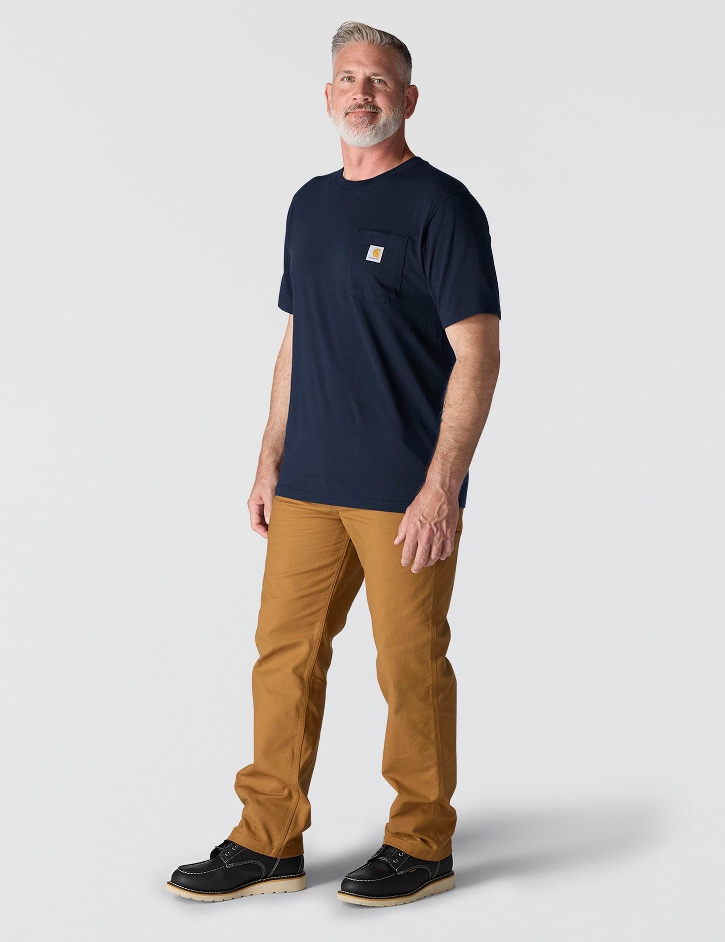 Carhartt Men's Loose Fit Heavyweight Short-Sleeve Pocket T-Shirt, Navy, Large