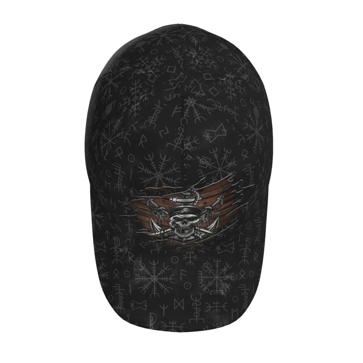 THE PIRATE KING Anime Pirate Captain Baseball Cap Skull Print Hat Halloween Baseball Cap Adjustable for Men and Women Black