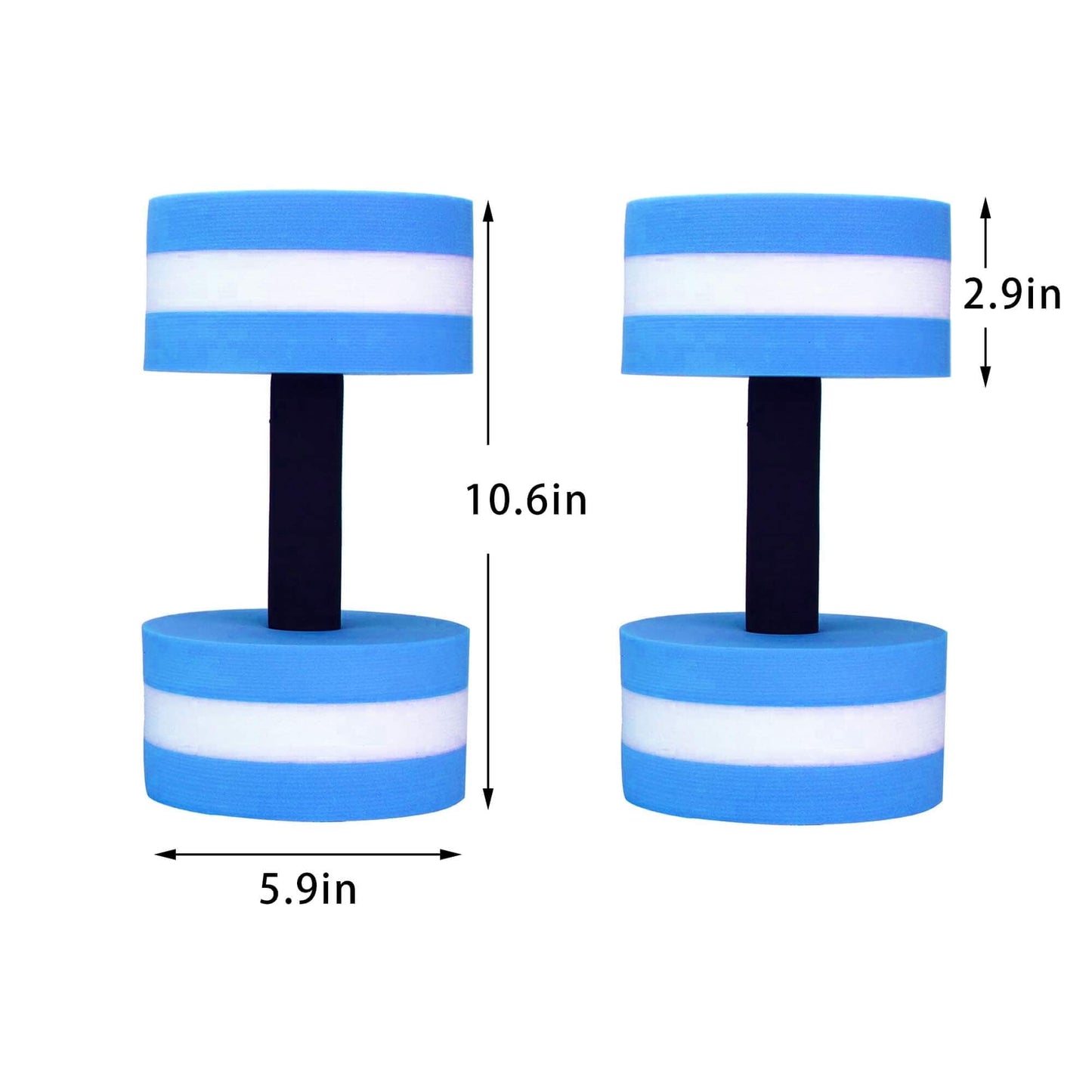 MANO 12Pairs Sports Aquatic Exercise Dumbbells Aqua Fitness Barbells Exercise Hand Bars - Set of 2 - for Water Aerobics blue