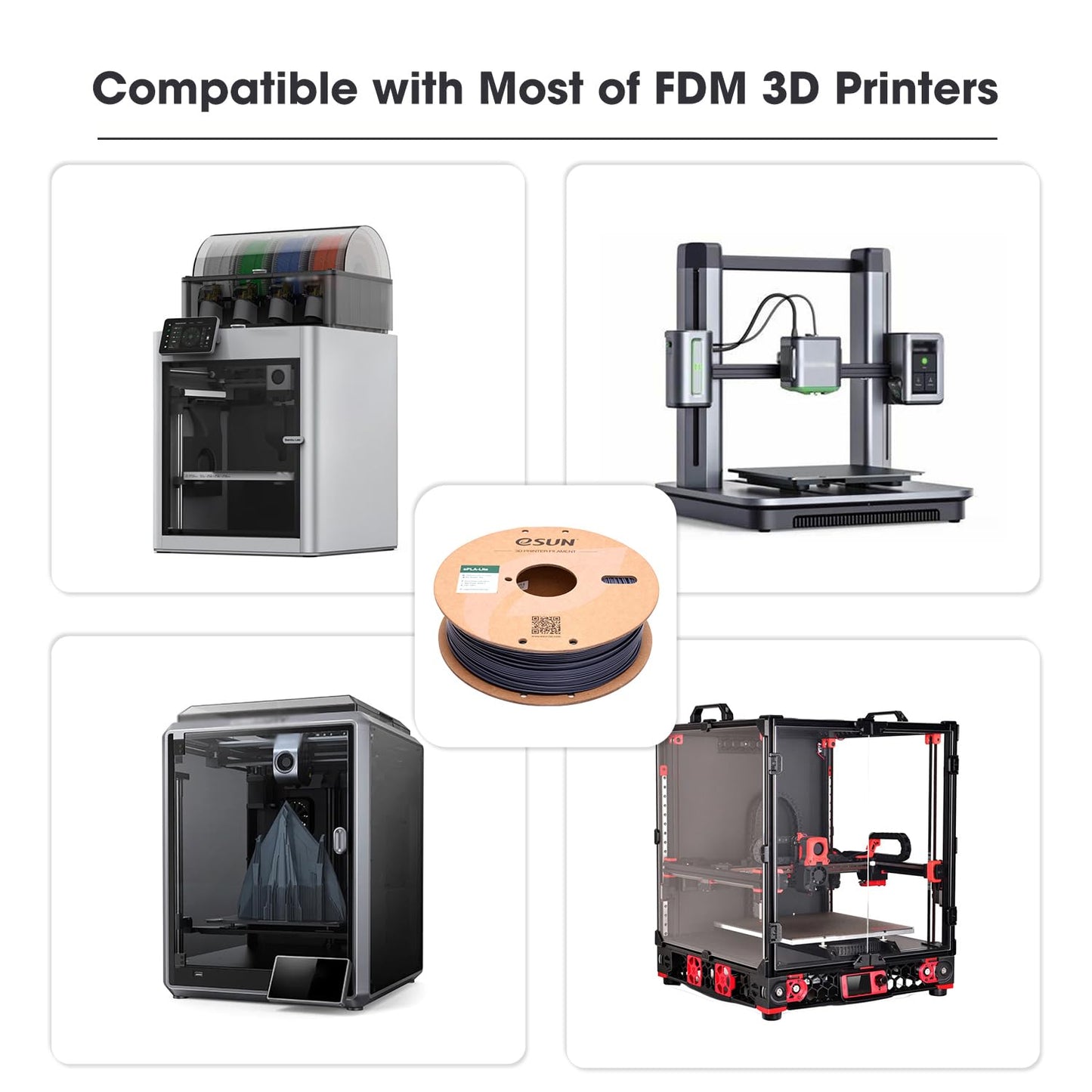 eSUN PLA Filament 1.75mm, High Toughness 3D Printer Filament Upgraded PLA Filament, Dimensional Accuracy +/- 0.03mm, 1KG Cardboard Spool (2.2 LBS) 3D Printing Filament for 3D Printers, Grey